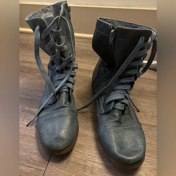 Target Women's Blue Combat Boots - Picture 1 of 4